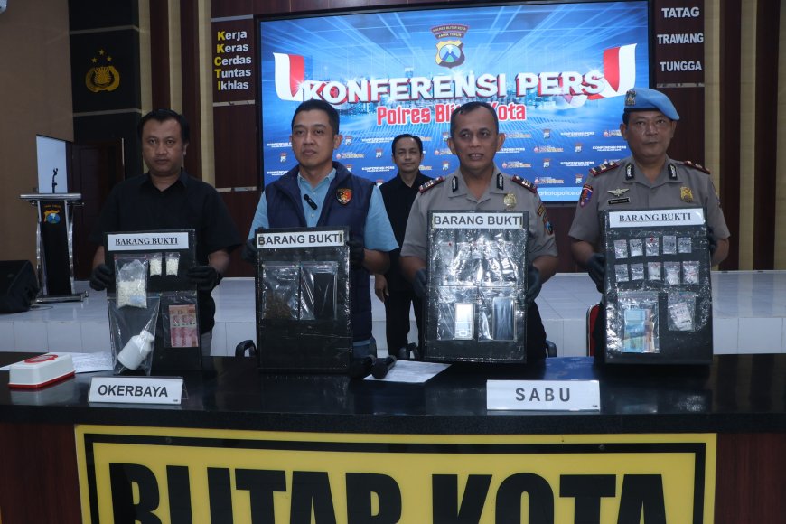 Empat Belas Tersangka Narkoba Diamankan Polres Blitar Kota